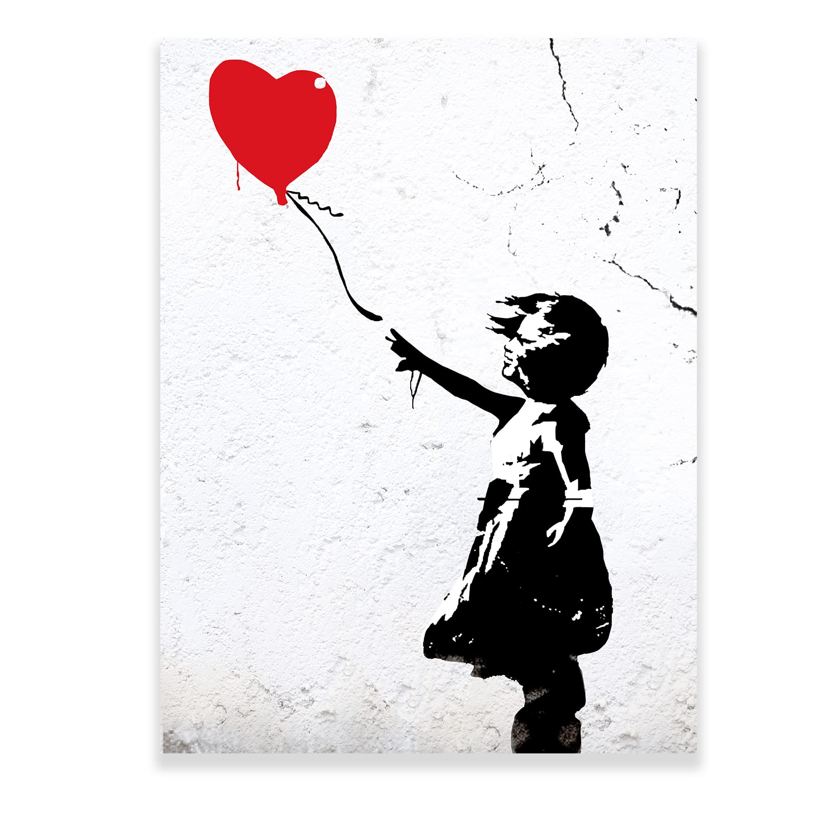 Amazon.com: KWAY Banksy Grafitti Girl with Red Balloon Canvas